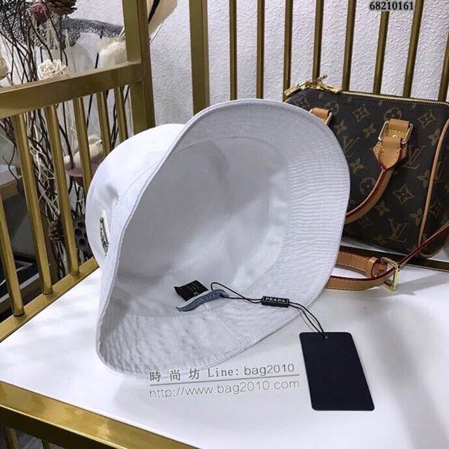 Prada男女同款帽子 普拉達經典暗黑錦綸漁夫帽遮陽帽  mm1067